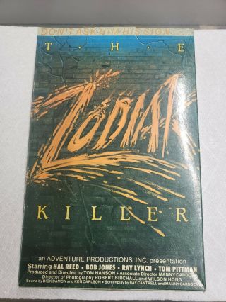 The Zodiac Killer - Big Box Horror Vhs - Academy - Tom Hanson - - Ultra Rare Sleaze