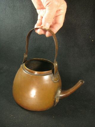 Antique Japanese Meiji Era (c.  1910) Hand Made Copper Tea Pot Shabby Chic