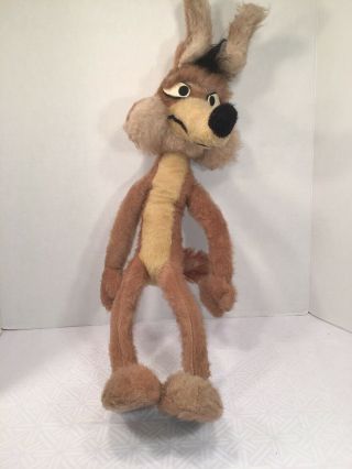 Guc - Vintage - Rare - 25”wile E.  Coyote Plush Warner Bros Looney Tunes Stuffed Animal