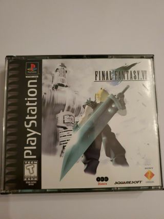 Final Fantasy Vii (ps1,  1997) - Black Label - Complete - - Rare Misprint