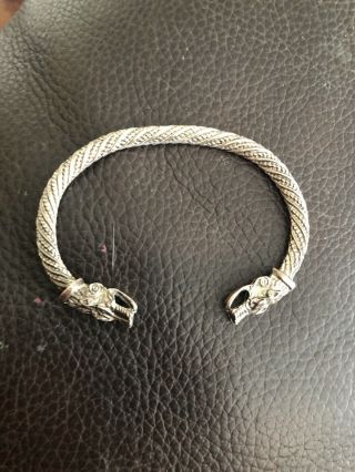 Mendel Mens Vintage Norse Viking Dragon Bangle Wristband Bracelet Talisman Cuff