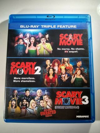 Scary Movie 1,  2,  3 Triple Feature (blu - Ray Disc,  2011,  3 - Disc Set) Oop Rare