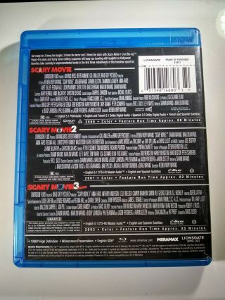 Scary Movie 1,  2,  3 Triple Feature (Blu - ray Disc,  2011,  3 - Disc Set) OOP Rare 2