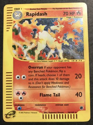 Holo Rare Rapidash Expedition E - Series Pokemon Pokémon Card 26/165