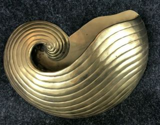 Rare Find Large Nora Fenton Solid Brass Art Deco Style Wave Wall Pocket - India