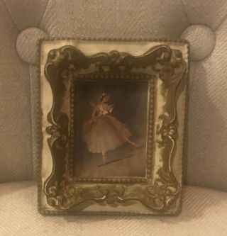 Antique Vintage Carina Framed Ballet Dancer Picture Ornate Frame