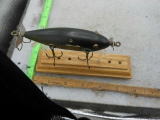 Vintage Wooden Creek Chub Injured Minnow Fishing Lure 3 Hooks