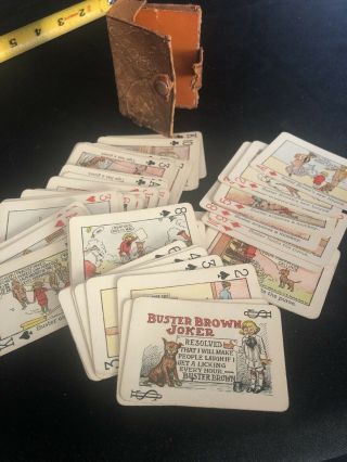 Buster Brown Antique Playing Cards Buster Brown His Dog Tige Old Toy Rare Set