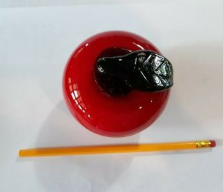 Vintage Hand Blown Glass Murano Style Red Apple - Glass Fruit 2