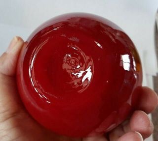 Vintage Hand Blown Glass Murano Style Red Apple - Glass Fruit 3