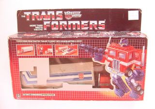 1985 Hasbro Transformers G1 Autobot Commander Optimus Prime Boxed W Weapon