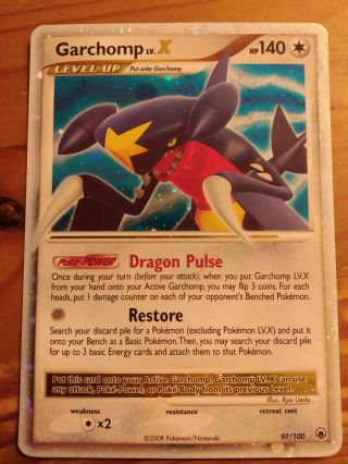 Garchomp Lv.  X Lp 97/100 Dp Majestic Dawn Ultra Rare Pokemon Card Good