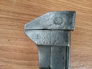 Vintage B&O Railroad Adjustable Monkey Wrench Antique Bemis & Call Wrench 3
