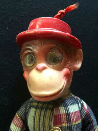 Vintage Monkey Doll With Rubber Head And Cloth Body
