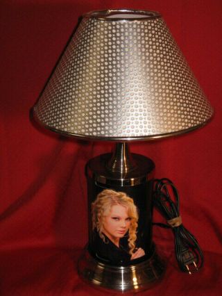 Taylor Swift 15 " Tall Silver Photo Table Lamp Light Wshade Rare None Found