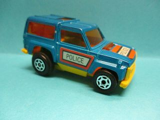 Majorette " Motor " Land Rover Police Vintage 70s Diecast Pull Back Vnmint No Box