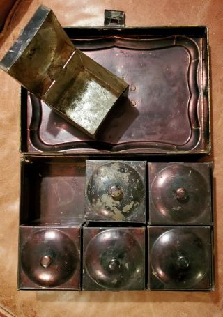 19th C Boxed Set Of 6 Spice Sugar Coffee Tins Containers