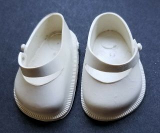Vintage White Rubber Fairyland Doll Shoes Size No 1 Fits Toni 16 "