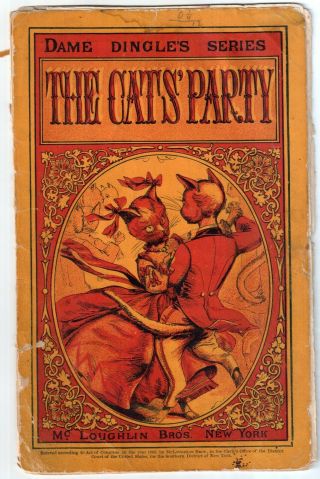 1869 Mcloughlin Bros.  Comic The Cats Party Rare Children 