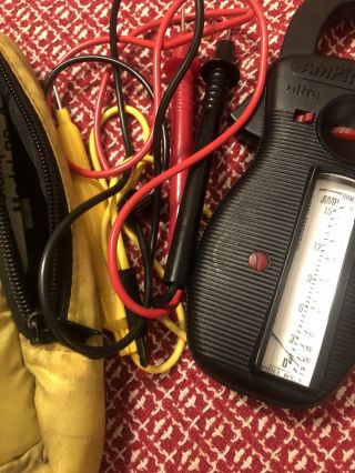 Vintage Amprobe RS - 3 Analog Clamp Meter w/Case & Leads Amps/Ohms/Volts Tester 3