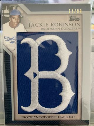 2010 Topps Baseball Series 1 Jackie Robinson Commemorative Hat Logo 17/99 Rare