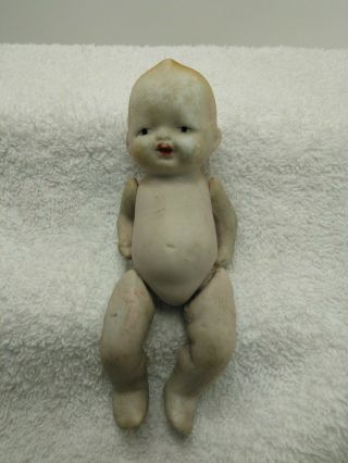 Vintage Doll Painted Bisque 5.  25 Inches Made In Japan Jointed Legs And Arms