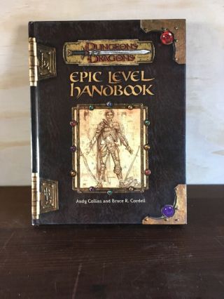Signed Epic Level Handbook Dungeons And Dragons 3 3.  5 Rare Edition