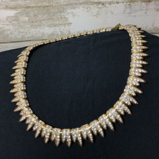 Vintage D’orlan Gold Plated Necklace With Swarovski Crystals,  16” By 1/2”