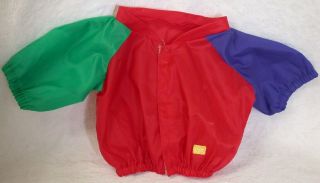 Vintage Cabbage Patch Kid Red Green Blue Jacket Wind Breaker W Yellow Cpk Logo