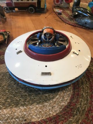 Vintage Tin Toy Ko Made In Japan Battery Operated Flying Saucer.  Rare