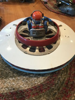 Vintage Tin Toy KO Made in Japan Battery Operated Flying Saucer.  Rare 3