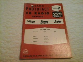 Vintage Sams Photofact Cb Radio Series Cb - 229 November,  1978