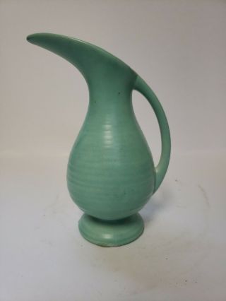 Vintage Stangl 0214 Pottery Ceramic Jug Pitcher,  Art Deco Light - Green,  Rare