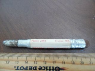 ANTIQUE ADVERTISING BULLET PENCIL TRAPPE FEED SERVICE TRAPPE,  MD 3