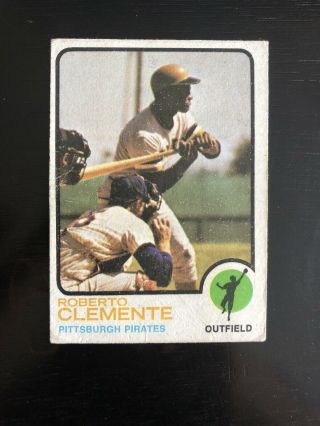 Roberto Clemente - 1973 Topps 50 Pittsburgh Pirates Hof - Last Card (creases)
