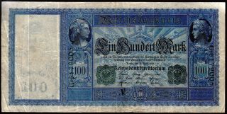 1910 100 Mark Germany Old Vintage Paper Money Banknote Currency Note Antique F