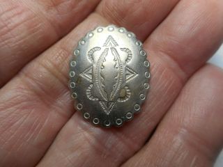 Vintage Navajo Style Silver Metal Oval Shaped Concho Button 1 " Rs