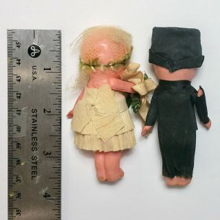 Antique 1920s Celluloid Bride & Groom Wedding Cake Toppers 3