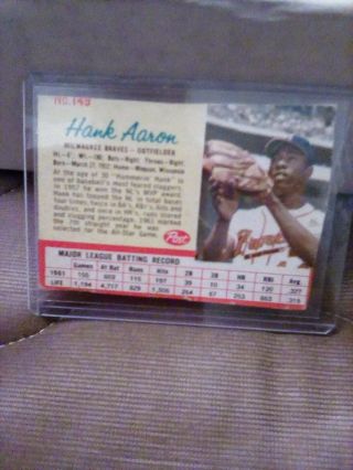 1962 Post Hank Aaron 149 Baseball Card