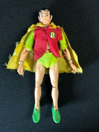 1972 Mego Robin Removable Mask Yellow Lime Green Costume Wgsh Batman Type 1
