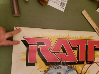 Ratt Rock Band 1984 Music Poster 34.  5x23 Very Rare 1 Owner.  L@@k 2