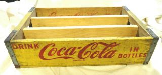 Rare Vintage Yellow 1966 Wooden Coca - Cola / Coke Holder Case / Crate