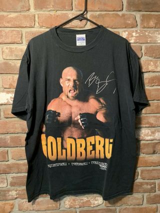 Rare Vtg 90s Goldberg Wcw Wrestling Black Graphic Tultex T - Shirt Men 