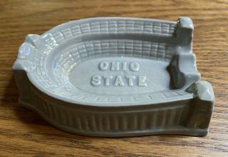 Rare Vintage Ohio State Horseshoe Stadium Ceramic Ashtray Euc