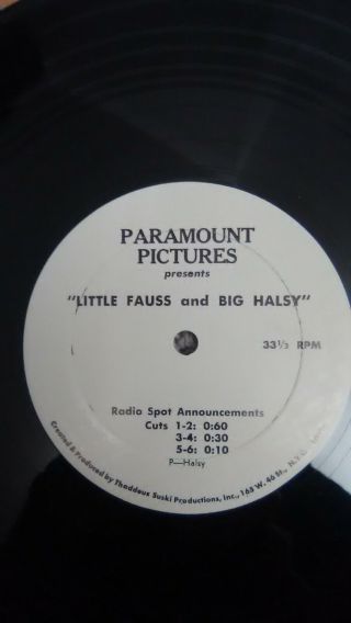 Ultra Rare Johnny Cash Radio Spot 10 Inch Record - Little Fauss And Big Halsy Sou