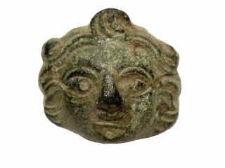 Very Rare Roman Bronze Mount Decoration,  Eros Head,