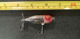 Vintage Heddon Tiny Torpedo Fishing Lure Clear Shore Gold Eyes