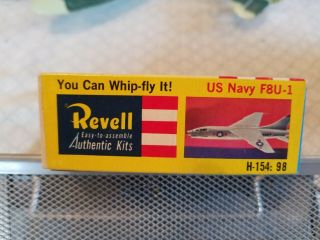 Vintage 1960 Revell H - 154:98 F8U - 1 Jet Fighter Whip - Fly It 1:67 Rare 3