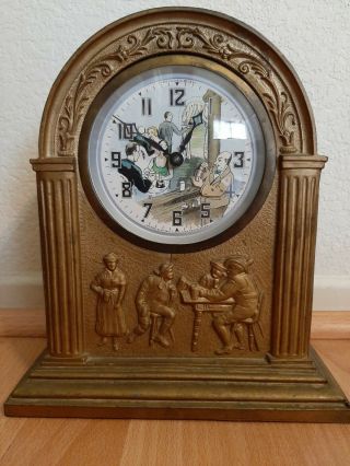 Rare Antique 1933 United Electric Co Man Of The Hour Shelf Mantle Clock Not Work