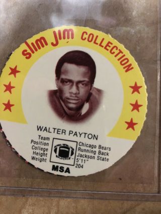 Walter Payton - Bears Hof & Goat,  Rare 1978 Slim Jim Card